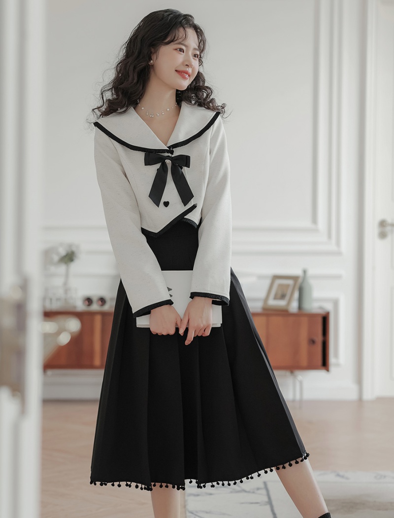 Temperament niche art refreshing skirt 2pcs set