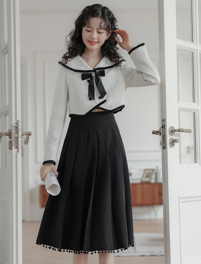 Temperament niche art refreshing skirt 2pcs set