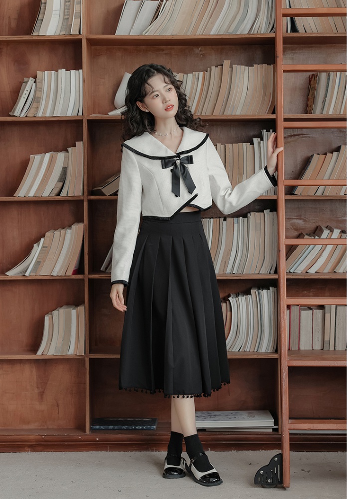 Temperament niche art refreshing skirt 2pcs set