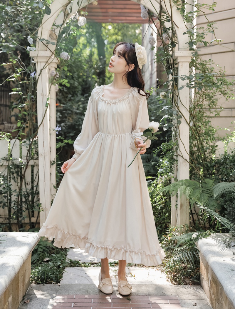 Retro long dress enticement dress 2pcs set