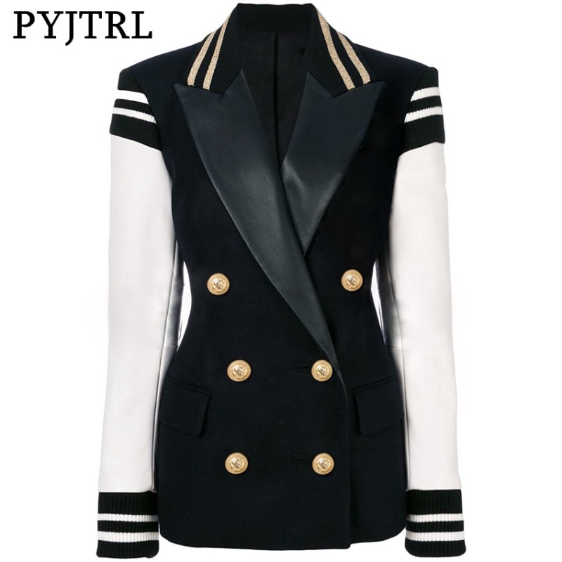 Black-white business suit jacket for women