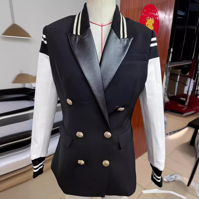 Black-white business suit jacket for women