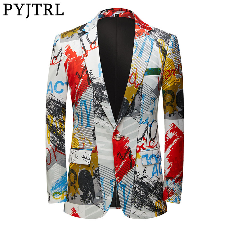 Singer host coat printing Casual business suit for men