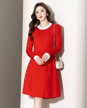 Beading knitted sweater dress chanelstyle dress for women