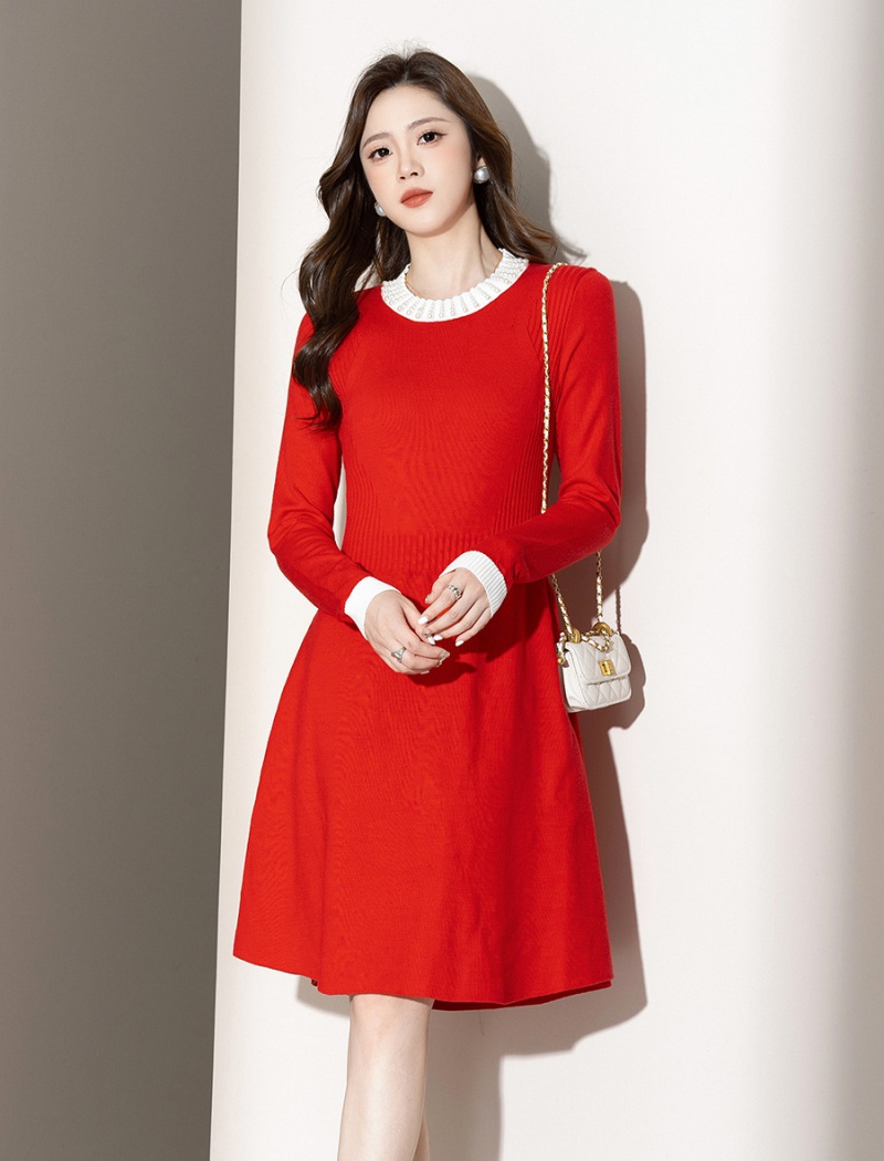 Beading knitted sweater dress chanelstyle dress for women