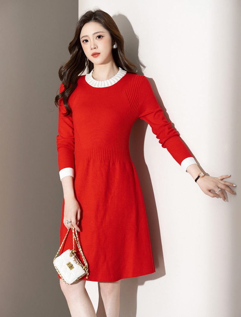 Beading knitted sweater dress chanelstyle dress for women