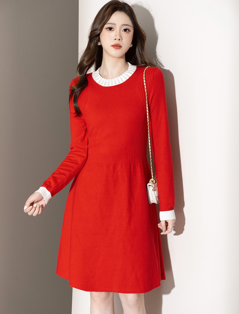 Beading knitted sweater dress chanelstyle dress for women