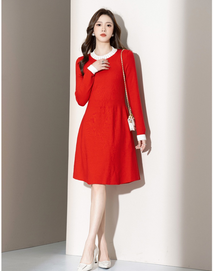 Beading knitted sweater dress chanelstyle dress for women