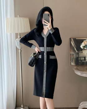 Autumn and winter exceed knee long dress for women