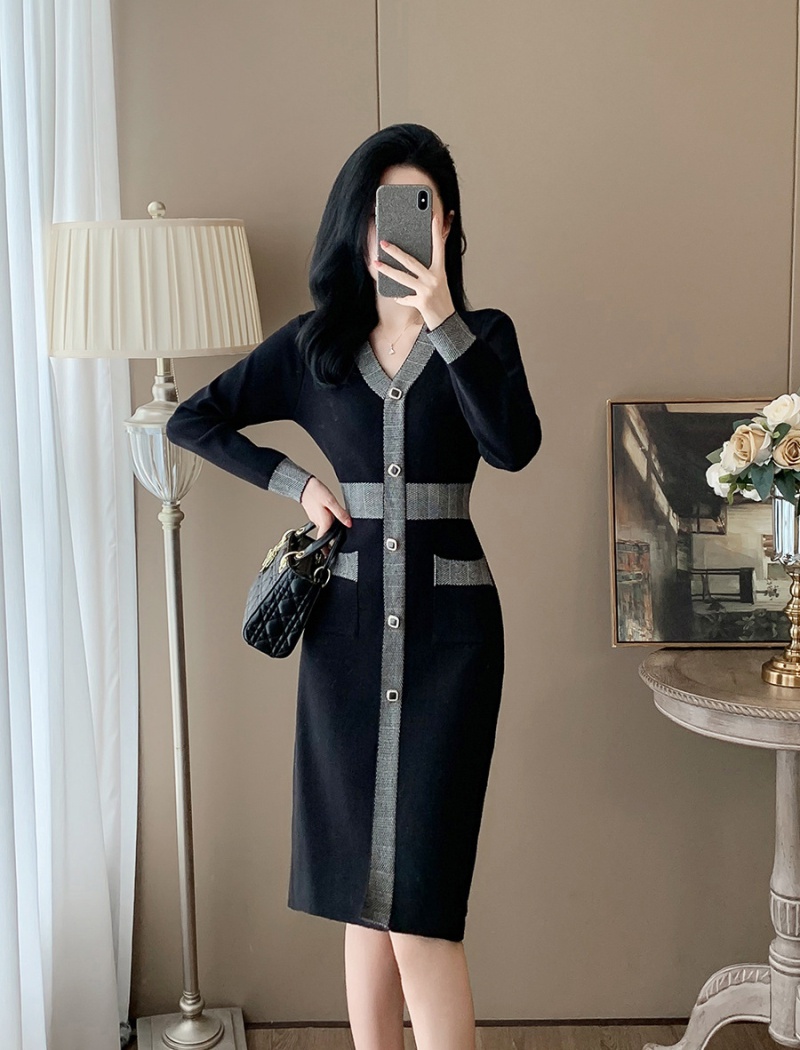 Autumn and winter exceed knee long dress for women