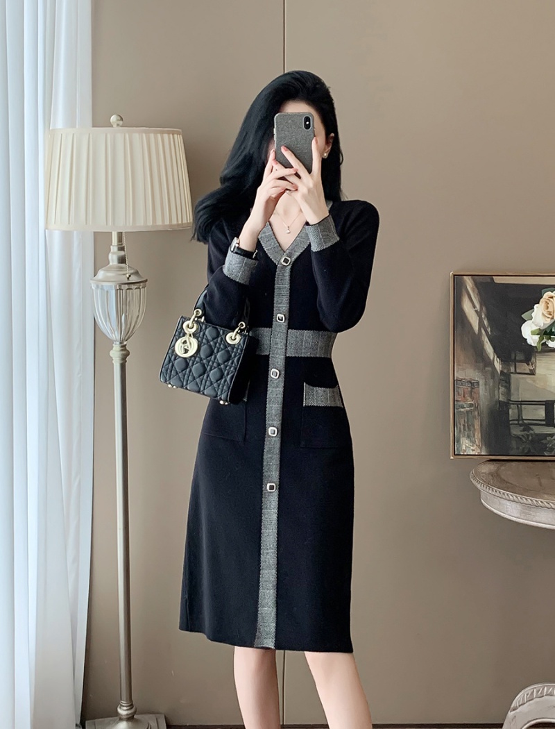 Autumn and winter exceed knee long dress for women