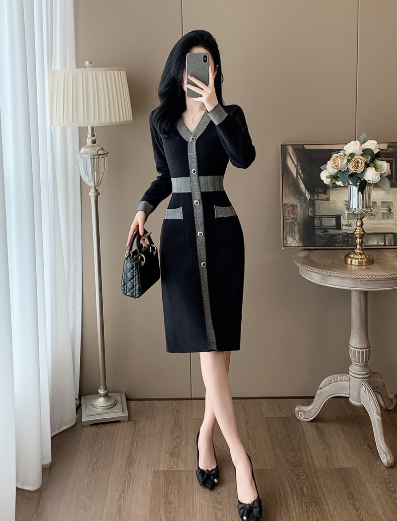 Autumn and winter exceed knee long dress for women