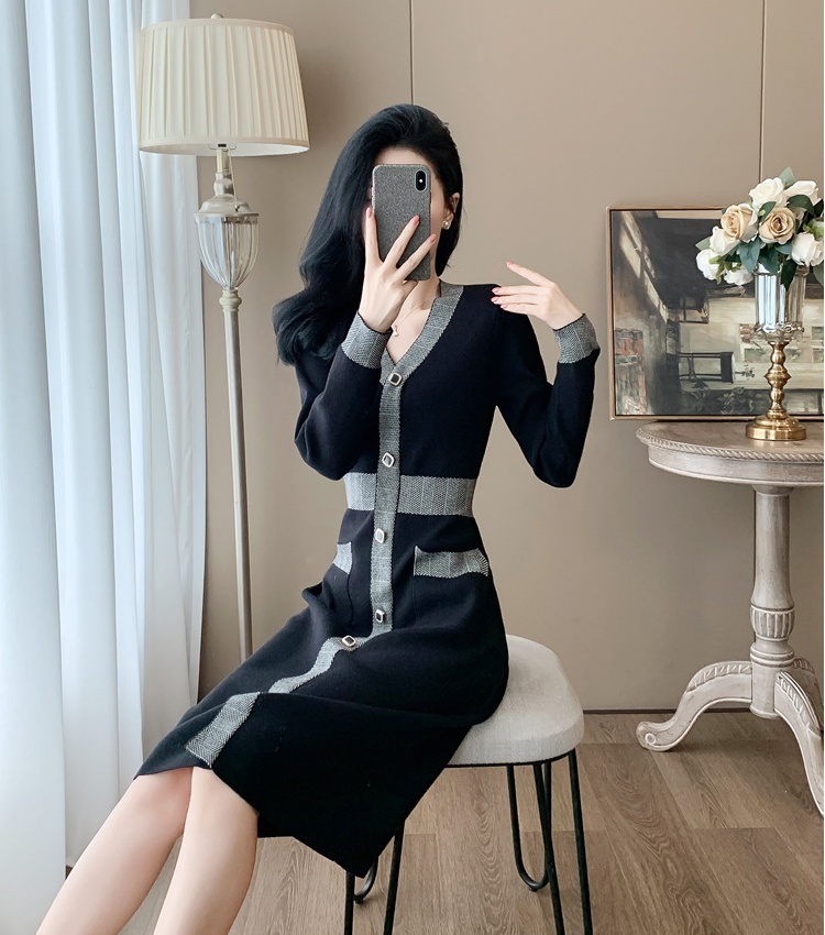 Autumn and winter exceed knee long dress for women