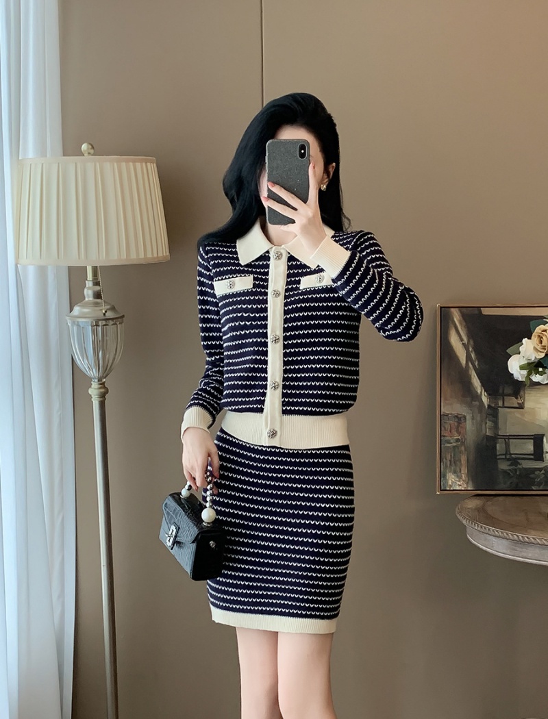 France style short skirt ladies coat 2pcs set for women