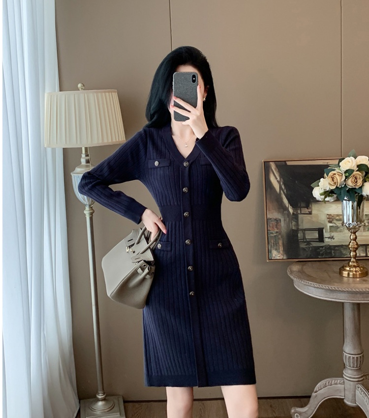 A-line slim sweater autumn bottoming dress for women