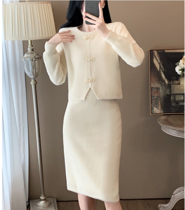 Chanelstyle skirt 2pcs set for women