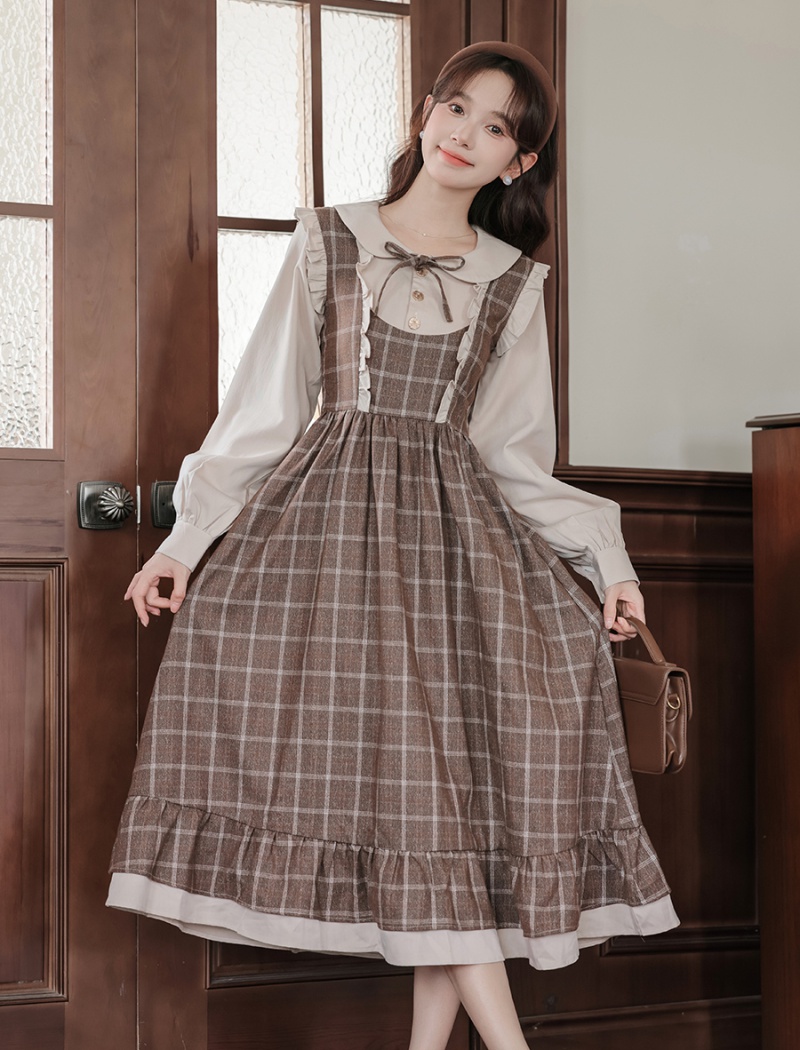 Art college style autumn retro dress for women