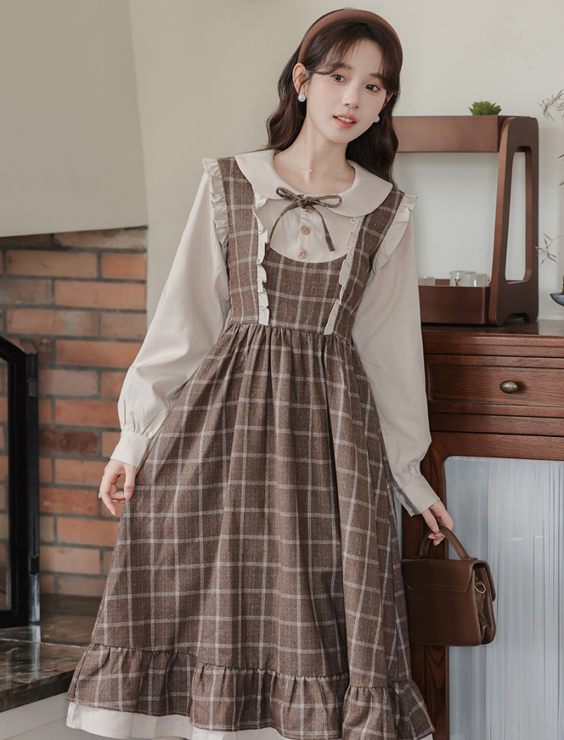 Art college style autumn retro dress for women