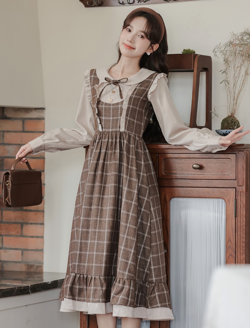 Art college style autumn retro dress for women