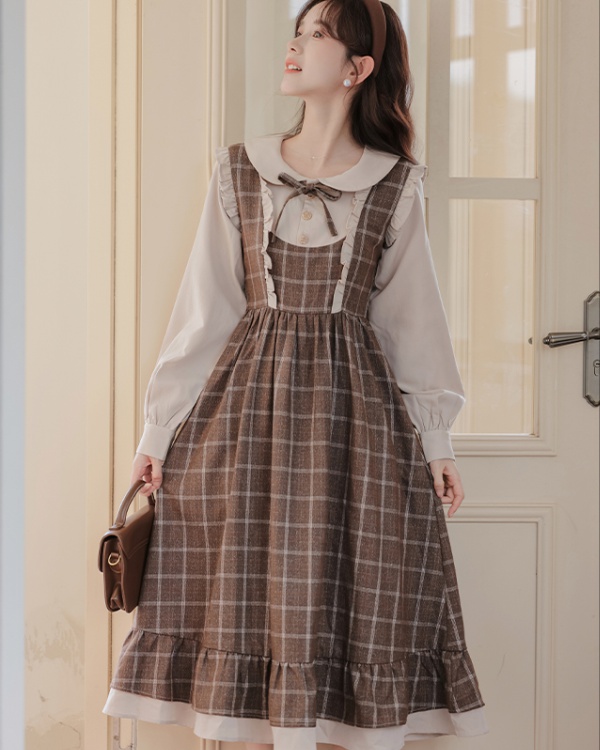 Art college style autumn retro dress for women