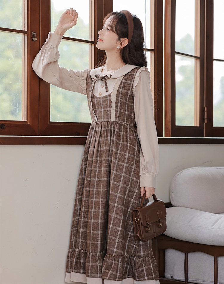 Art college style autumn retro dress for women