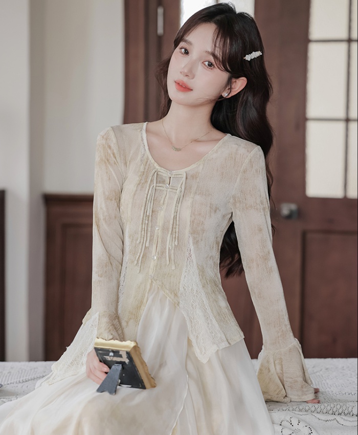 Spring and autumn tops Chinese style shirt a set