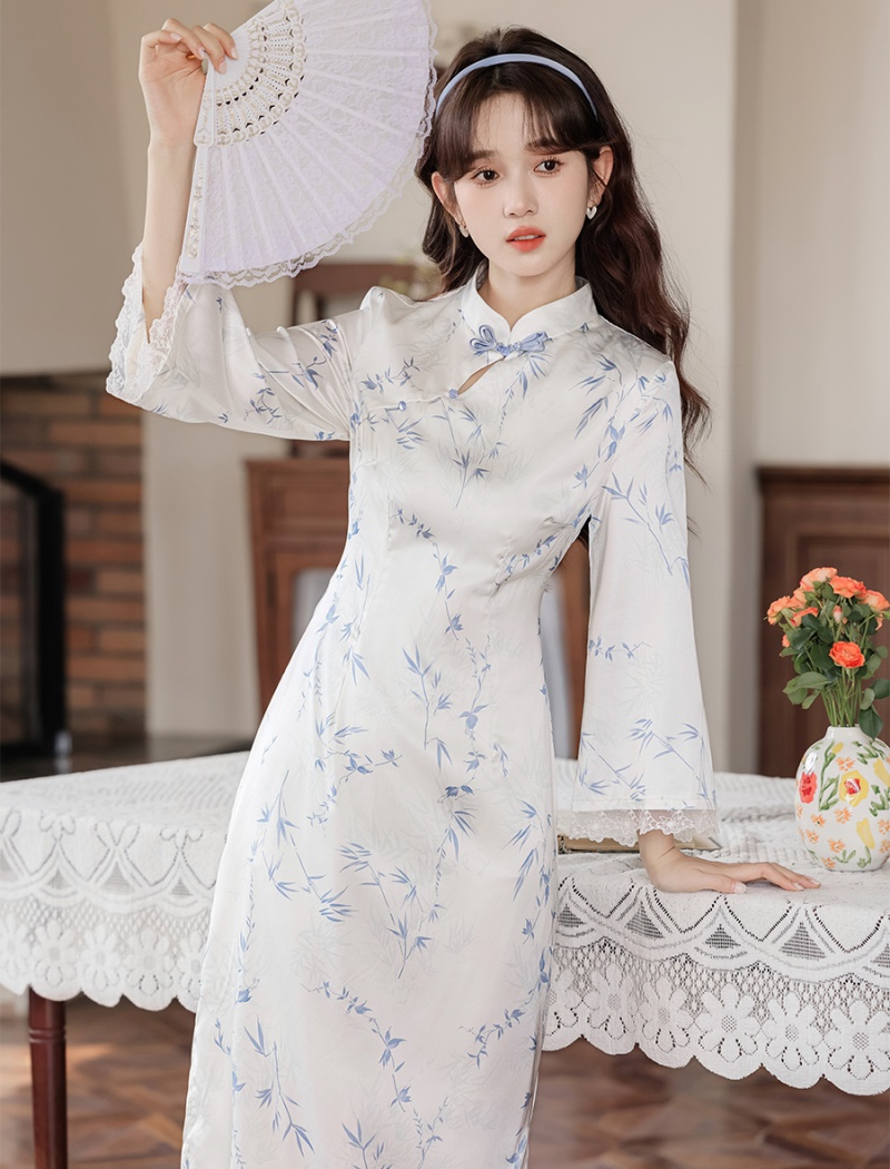 Spring and autumn cheongsam retro dress for women