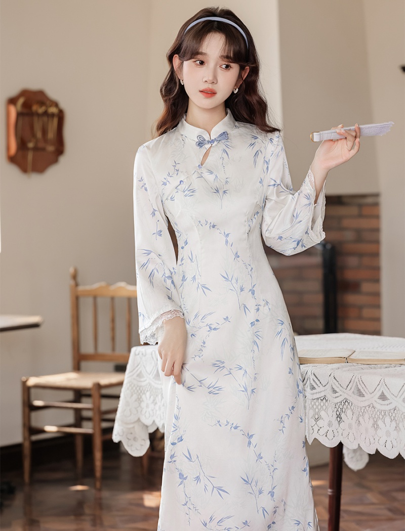 Spring and autumn cheongsam retro dress for women