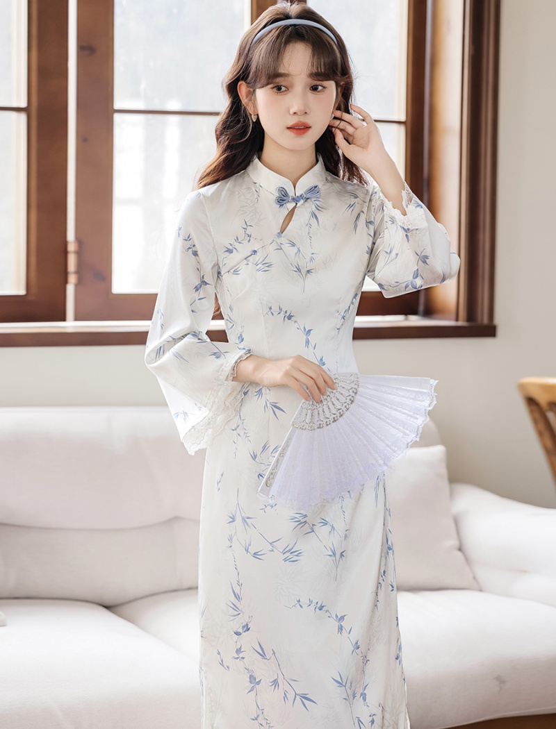 Spring and autumn cheongsam retro dress for women