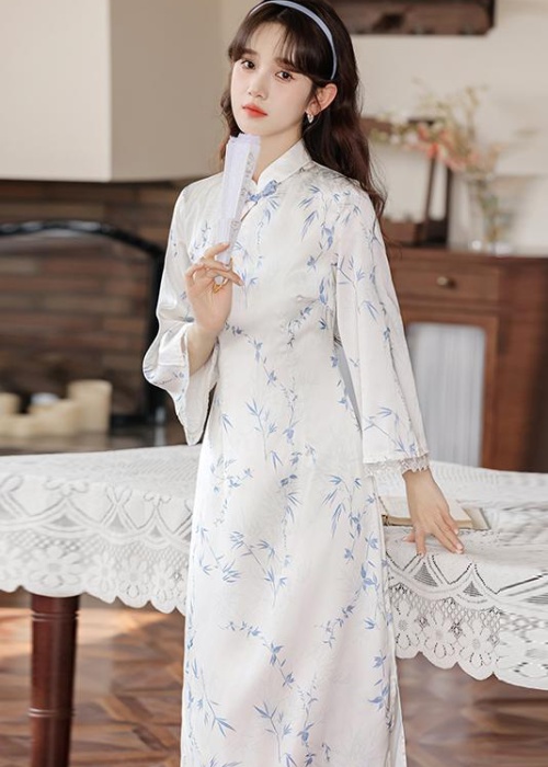 Spring and autumn cheongsam retro dress for women