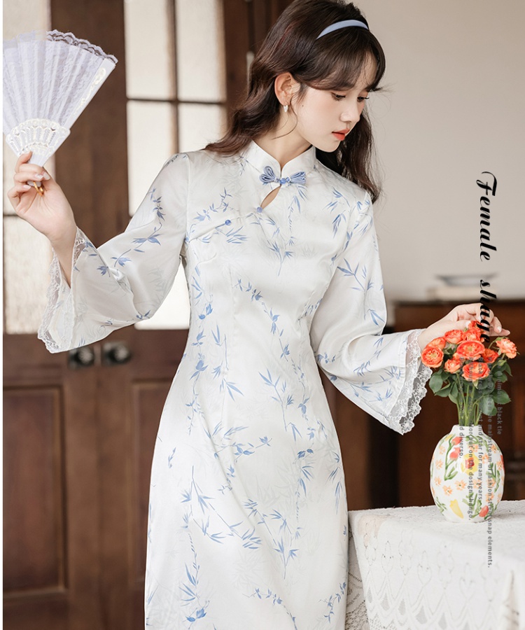 Spring and autumn cheongsam retro dress for women