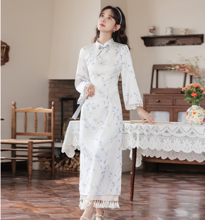 Spring and autumn cheongsam retro dress for women