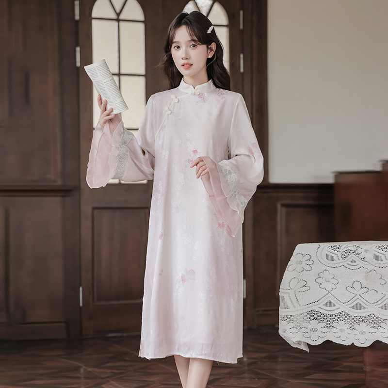 Chinese style loose dress printing cheongsam