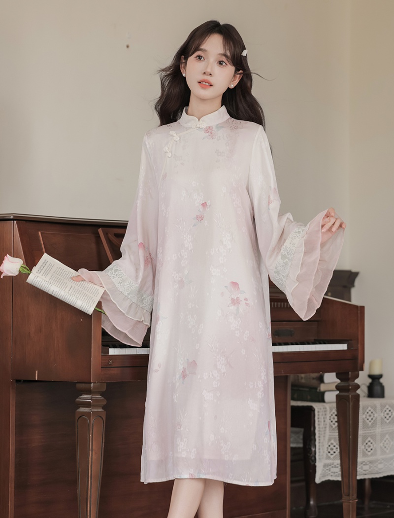 Chinese style loose dress printing cheongsam