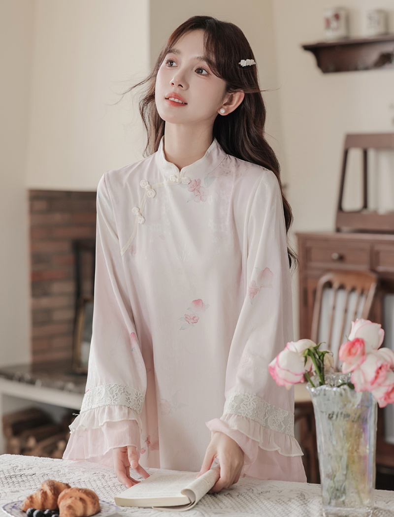 Chinese style loose dress printing cheongsam