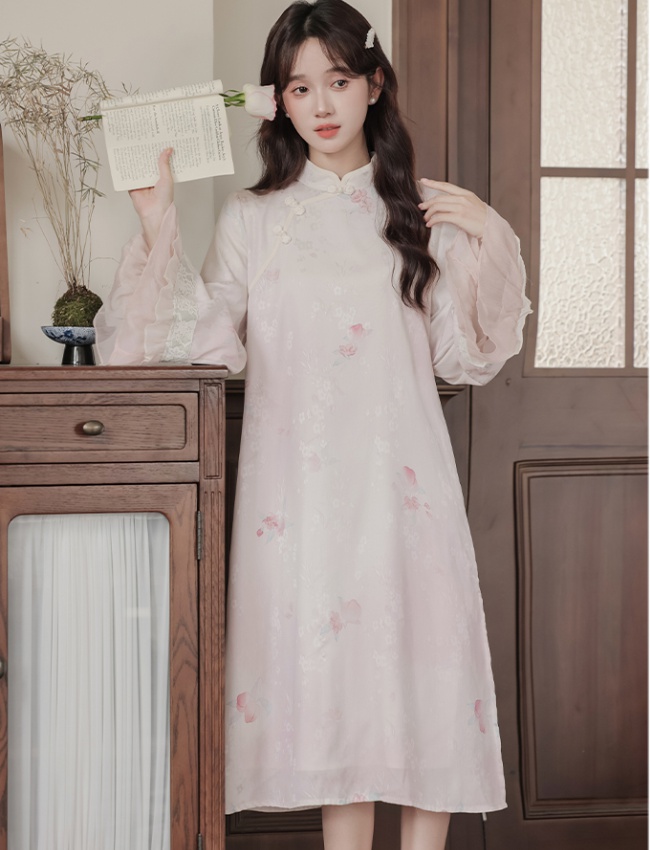 Chinese style loose dress printing cheongsam