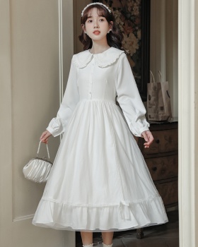 France style long sleeve retro long dress doll sweet dress