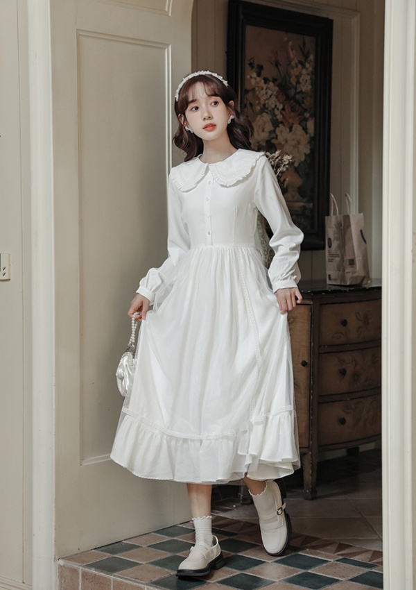 France style long sleeve retro long dress doll sweet dress