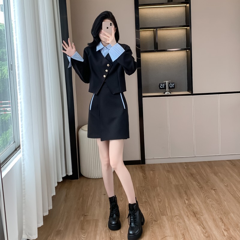 Long sleeve short skirt business suit 2pcs set for women