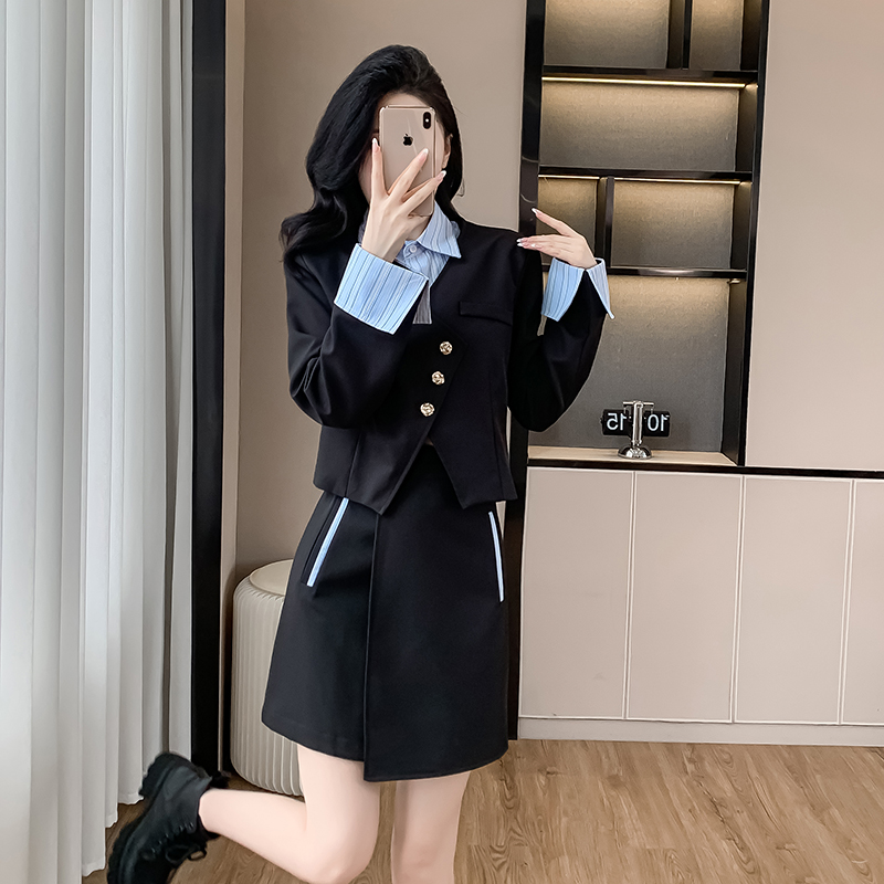 Long sleeve short skirt business suit 2pcs set for women