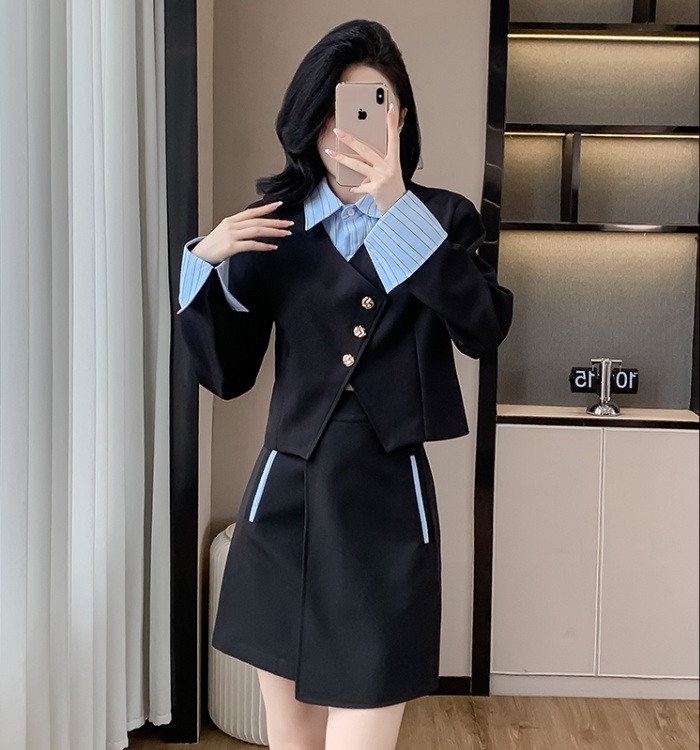 Long sleeve short skirt business suit 2pcs set for women