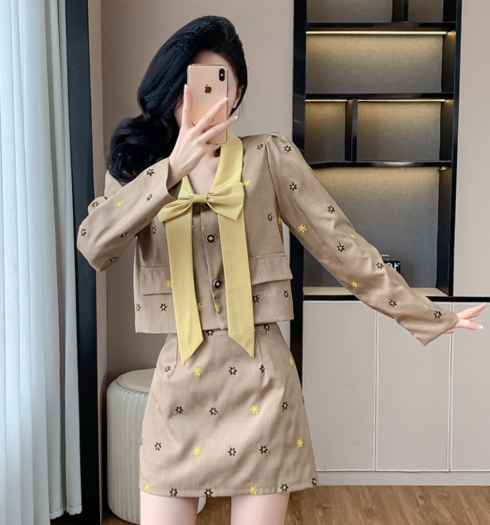 Light luxury sweet jacket fashion short skirt 2pcs set