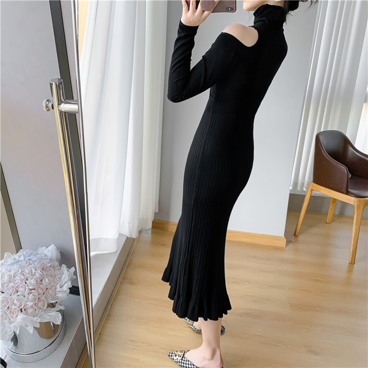 Mermaid strapless sweater dress bottoming dress for women