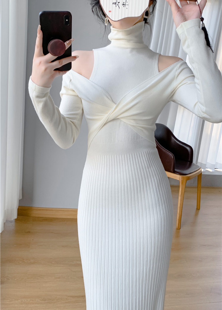 Mermaid strapless sweater dress bottoming dress for women