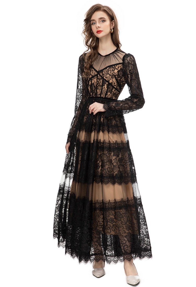 Autumn and winter light luxury lace dress for women