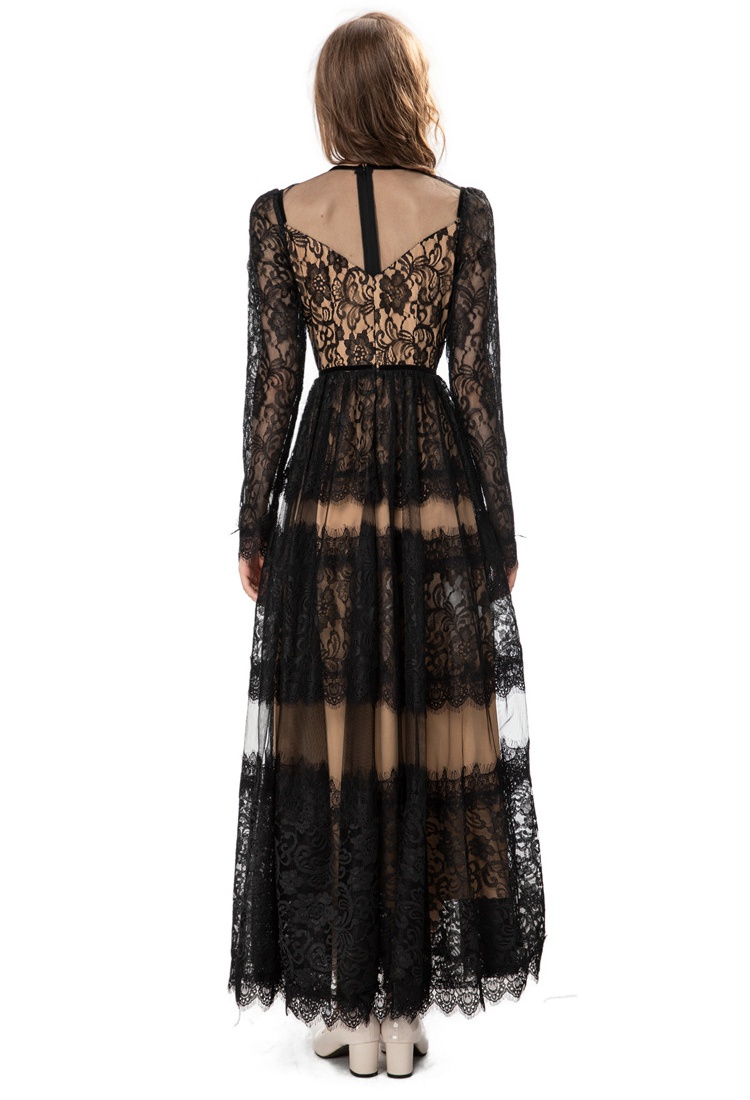 Autumn and winter light luxury lace dress for women