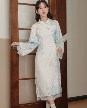 Chinese style autumn cheongsam refreshing dress for women