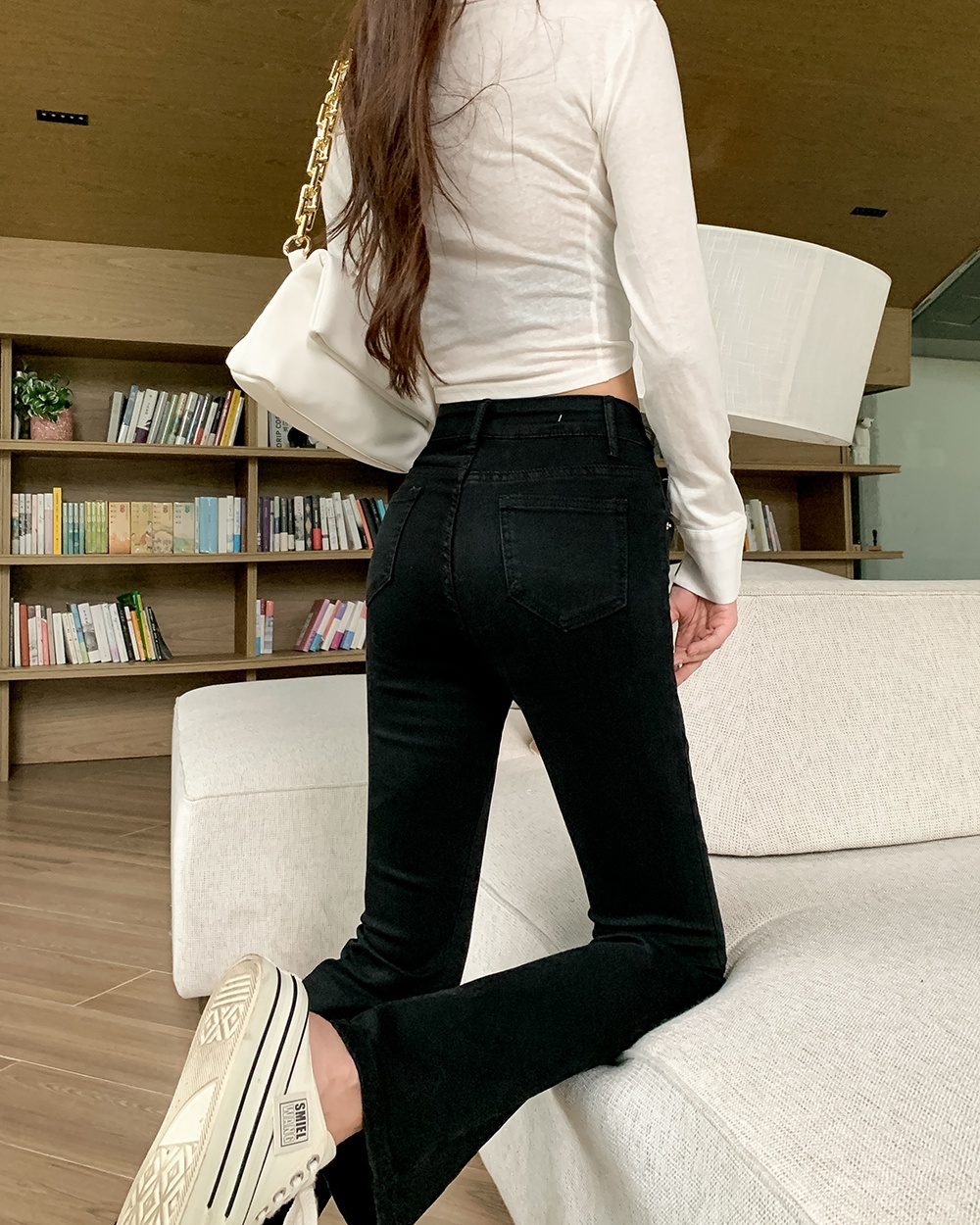 Micro speaker mopping long pants slim autumn jeans for women