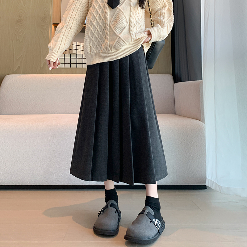 Autumn and winter thick long dress slim skirt for women