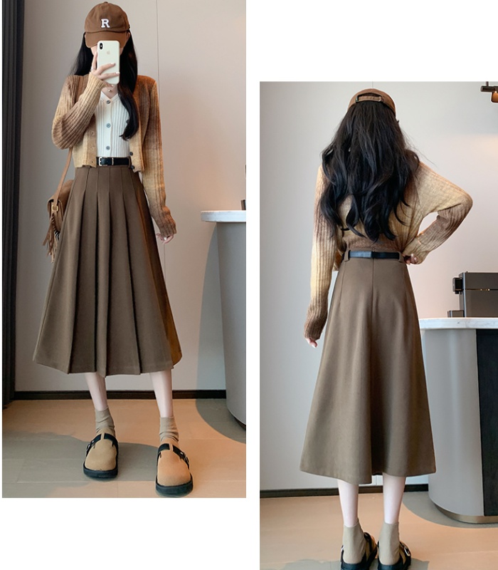 Autumn and winter thick long dress slim skirt for women